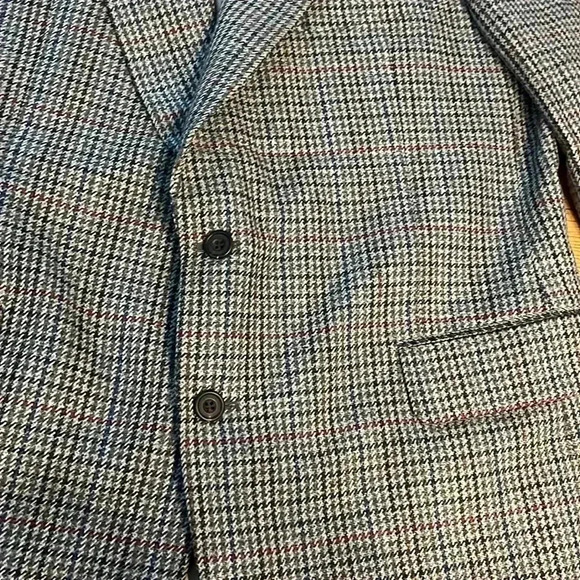 [45Tall]Paul Stuart Tweed Plaid Wool  Blazer Sport Coat - Picture 3 of 13
